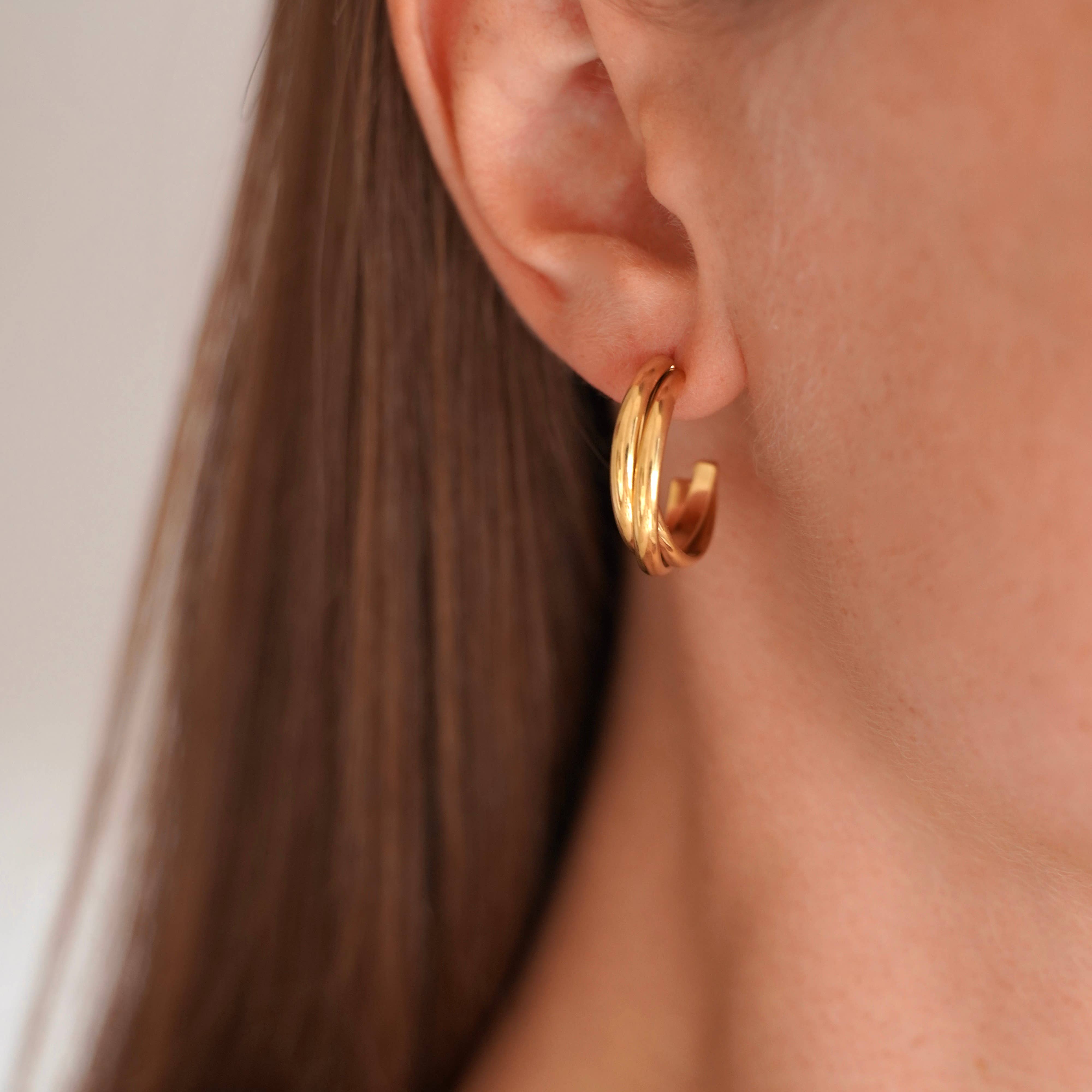 Victoire Collection - Wholesale Hoop Earrings - stainless steel three ring earrings3