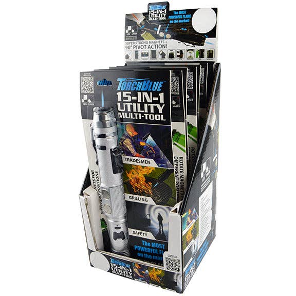 Novelty Brands - Wholesale Lighter - Metal Multi-Tool Torch Stick Lighter with LED Light 6 Pieces0