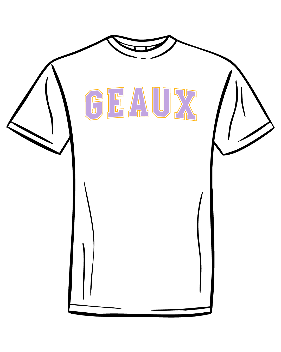 White Geaux Block T-Shirt for wholesale on Faire4