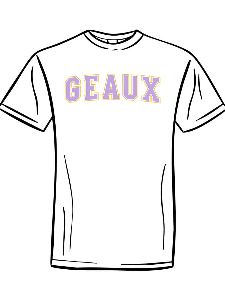 White Geaux Block T-Shirt for wholesale on Faire4