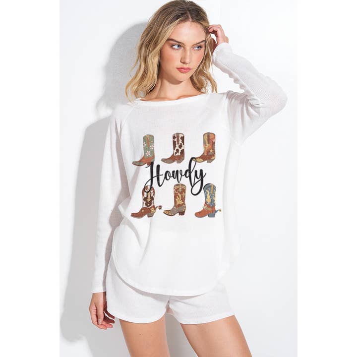 Ensemble de vêtements de salon Howdy Knit Short pour la vente par Phil Love