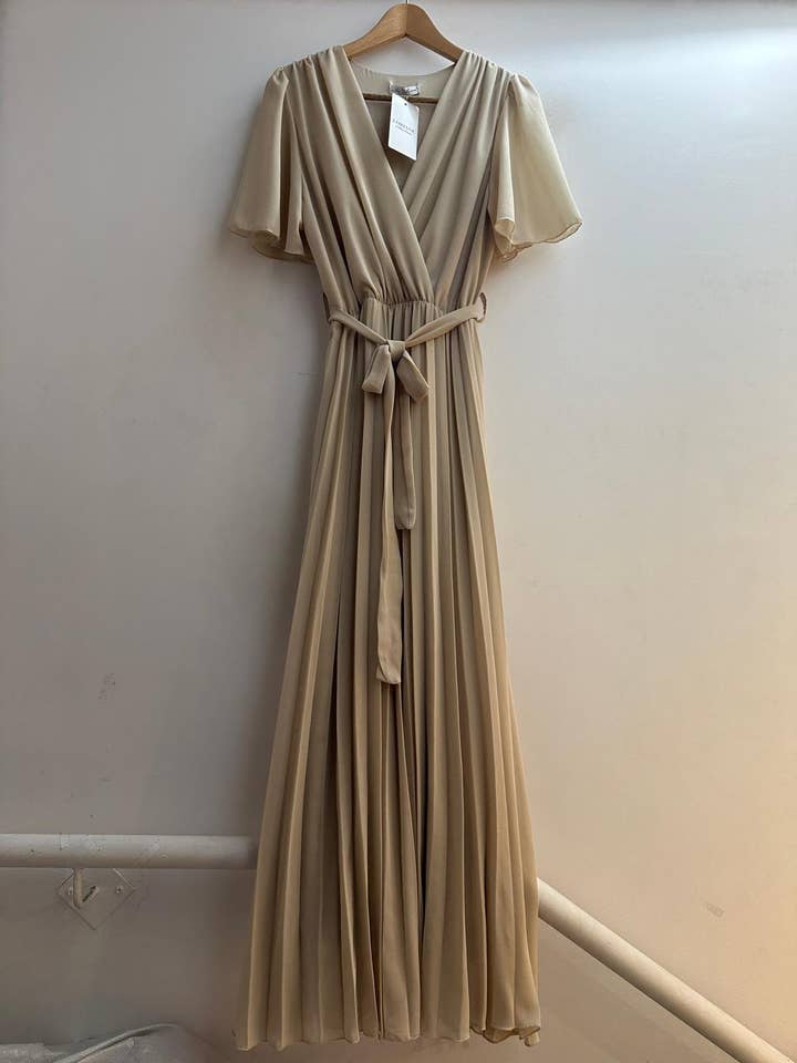 LORIANE - Wholesale Dress - Women's - 11033 Long pleated solid dress