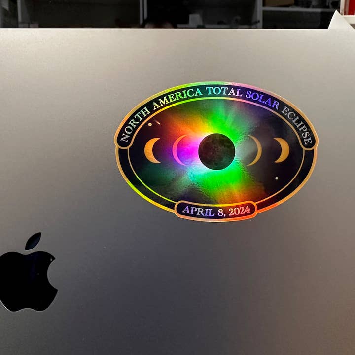 Mile High Astronomy - Wholesale Sticker - April 8, 2024 Total Solar Eclipse Hologram Sticker1