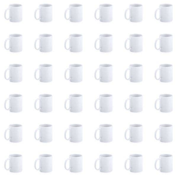 eBuyGB Craft Blanks - Wholesale Coffee Mug - 36 Sublimation Tea Coffee Mugs 11oz White Large Handle Blank3