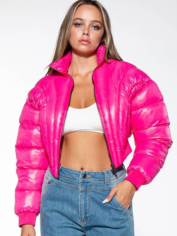 Veste courte matelassée avec fermeture éclair LT60299B pour la vente par Rehab Lab