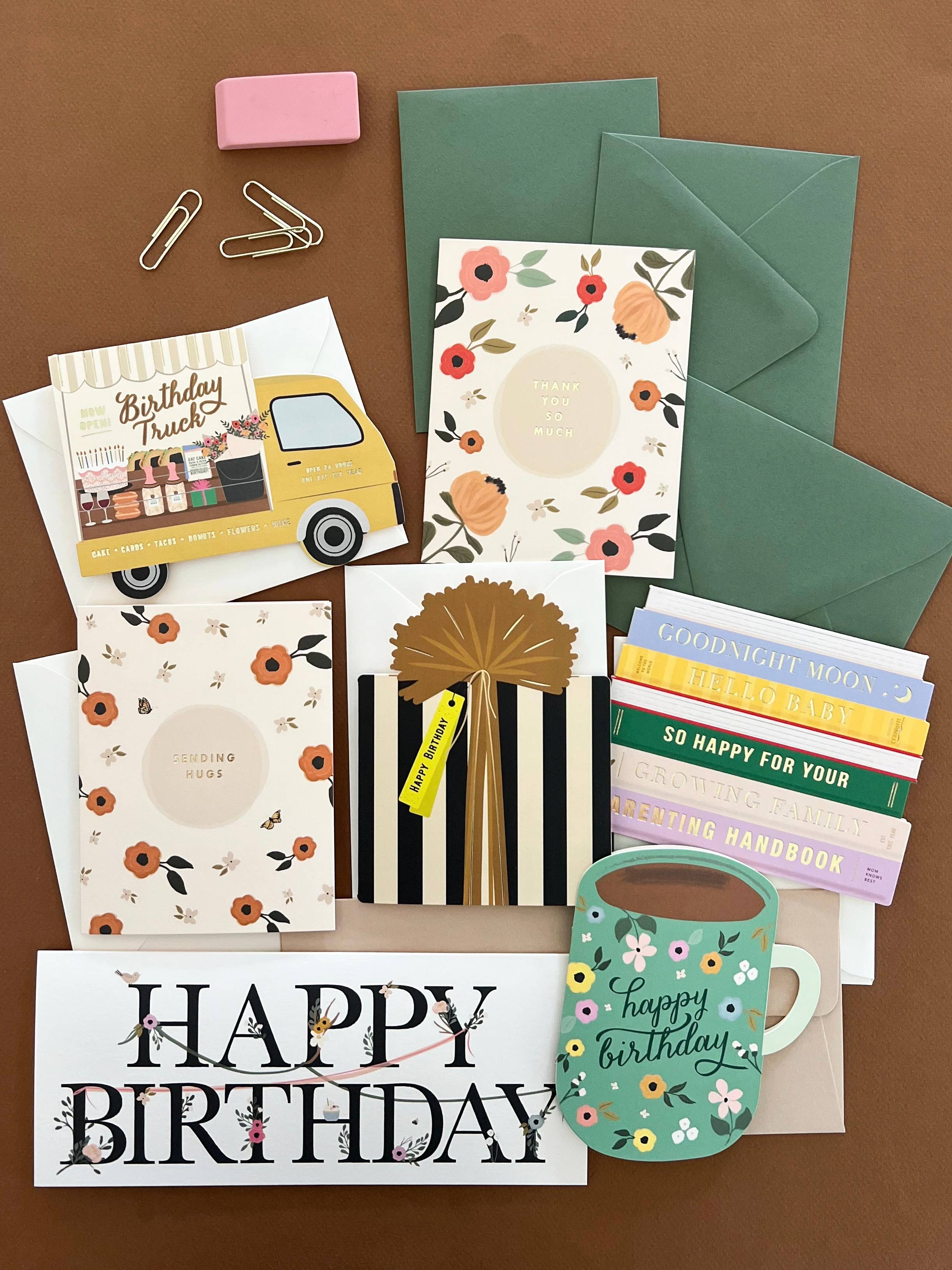 Ginger P. Designs - Wholesale Birthday Card - Black Stripe Birthday Gift die-cut folded Greeting Card 1