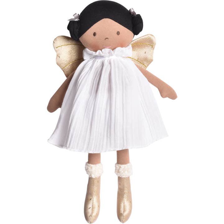 Tikiri Plush Angel Doll – Aurora with Gold Wings for wholesale by Rainbow Designs