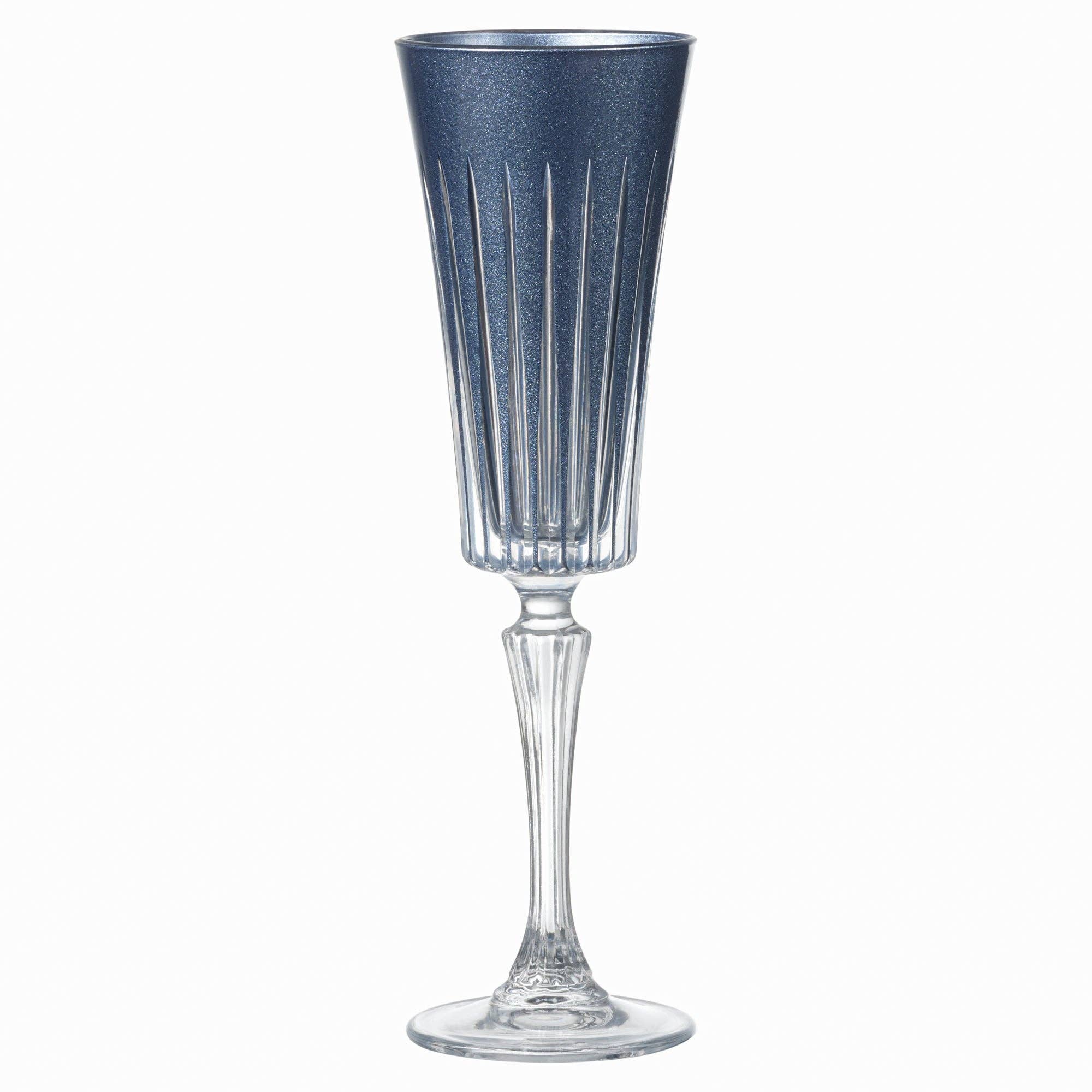 Barski – wholesale Champagne flute – Onyx Champagne Flute, Pearl Midnight-Blue, 7 oz. Set of 61