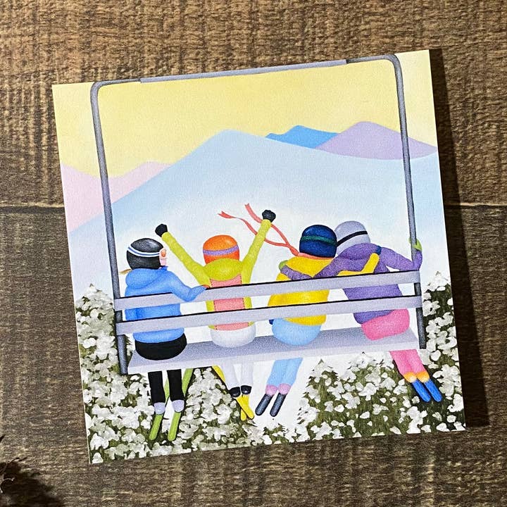 Sunrise Skiers Sticker for wholesale by Myoutdoorart