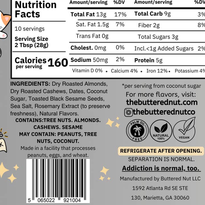 The Buttered Nut - Wholesale Nut Butter - Black Sesame Nut Butter 2