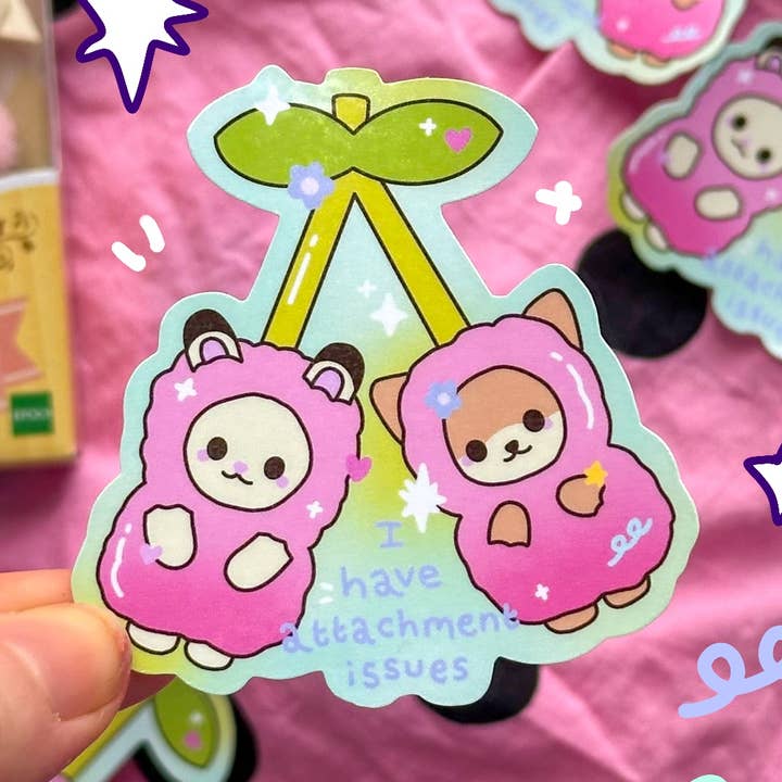 Attachment Issues Sticker for wholesale by Sun Puff Studios