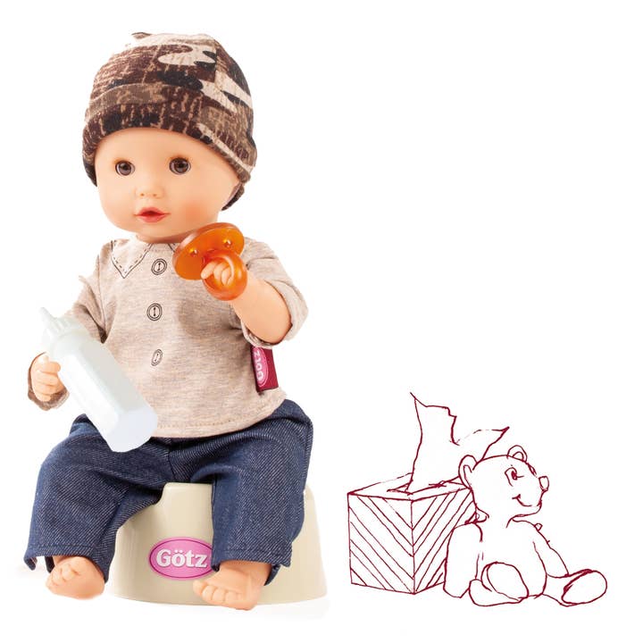 Gotz - Wholesale Doll - Kids - Gotz Aquini 13" Drink & Wet Anatomically Correct Boy Doll