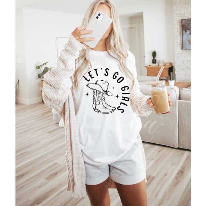 Blonde Ambition Apparel & Designs - Wholesale T-Shirt (Graphic) - Women's - Let's Go Girls Tee | Exclusive Design | Western Tee12