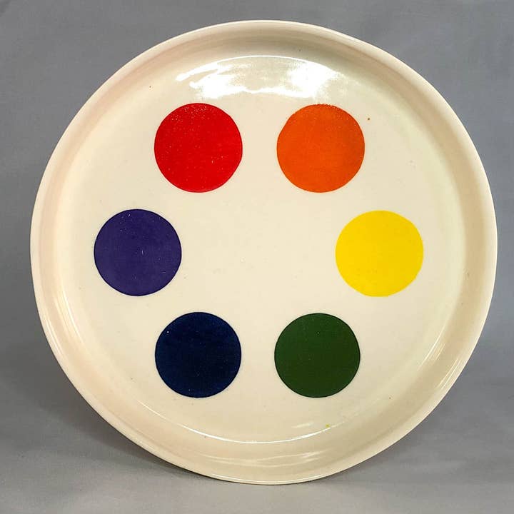 Pride Chakra Plate for wholesale by Aaron Swank Ceramics