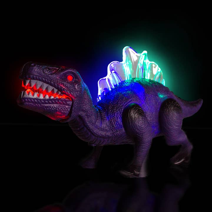 LED Walking Light Up Purple Dinosaur Toy for wholesale by Windy City Novelties