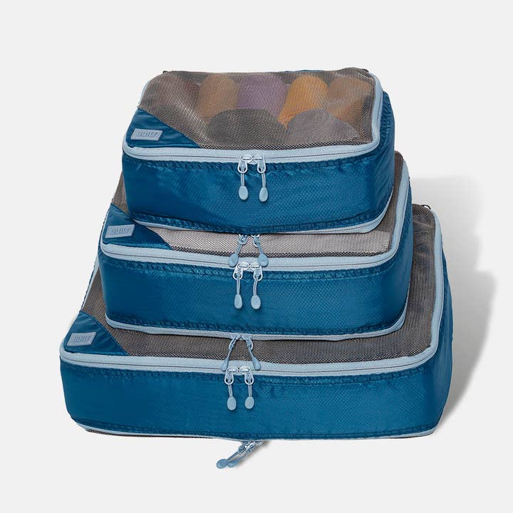 Double Zip Packing Cube 3 Piece Set - Poseidon for wholesale by Built NY