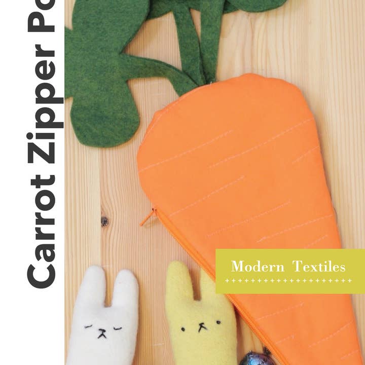 Carrot Zipper Pouch Paper Pattern for wholesale by Modern Textiles