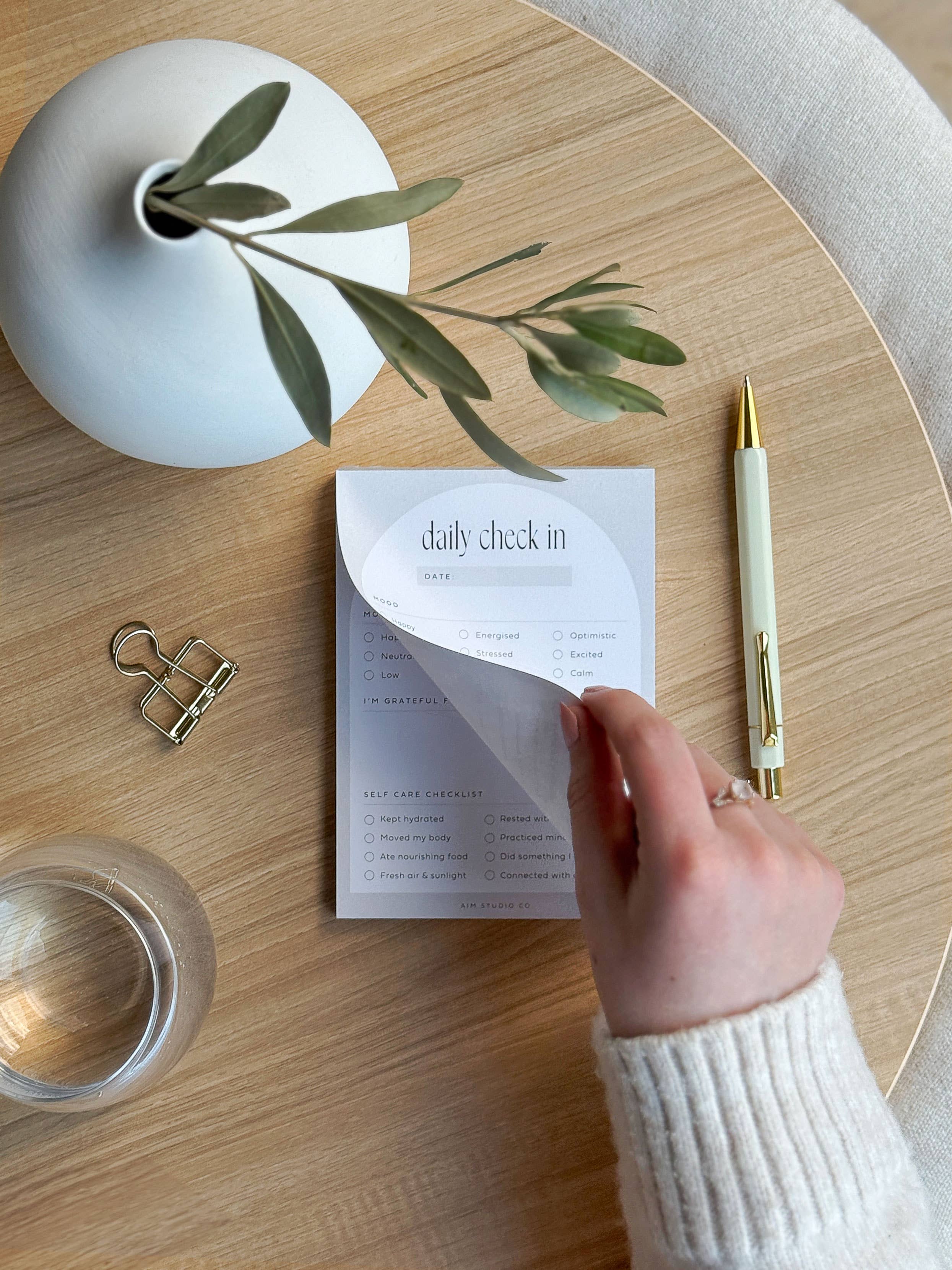 AIM Studio Co – wholesale Notepad – Daily Wellbeing Notepad: Mood Tracker, Gratitude & Self Care6