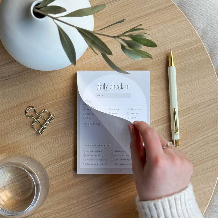 AIM Studio Co – wholesale Notepad – Daily Wellbeing Notepad: Mood Tracker, Gratitude & Self Care6