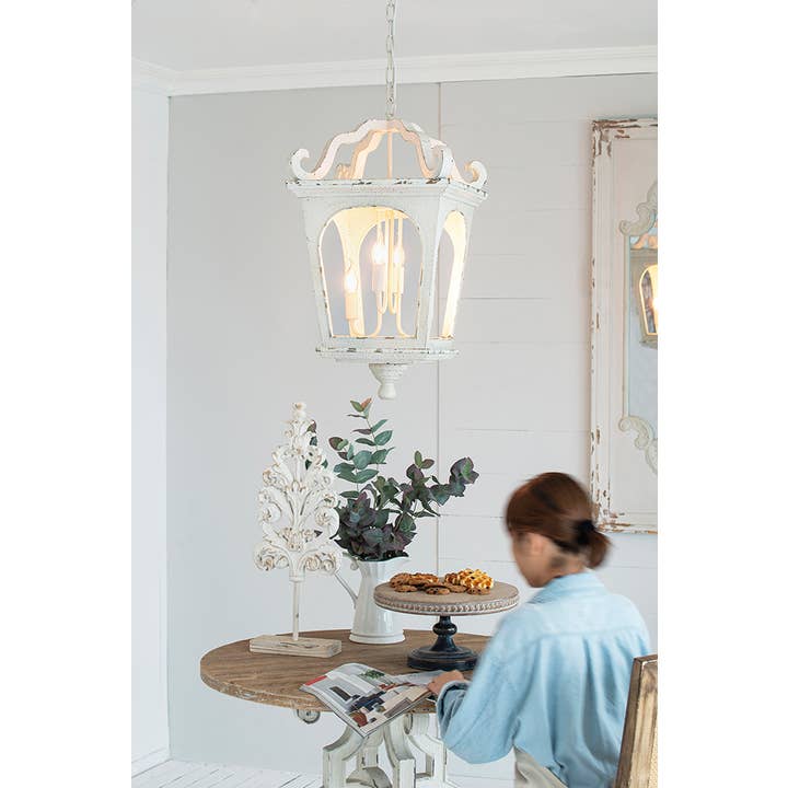 A&B Home Group Inc. - Wholesale Chandelier/Hanging Light - 16x16x29" Bellamy White Streetlight Chandelier - Cream/White1