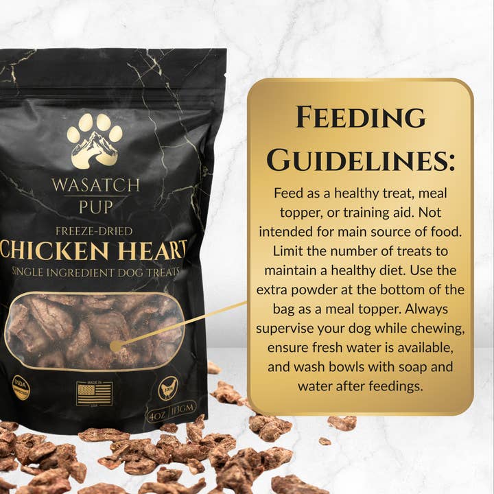 Wasatch Pup – wholesale Pet treats – Dog – Freeze-Dried Chicken Heart | Single Ingredient Dog Treats8