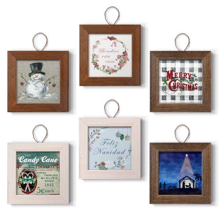 Real Wood 5.25 in. Assorted Ornaments I set of 6 C for wholesale by Wexford Home