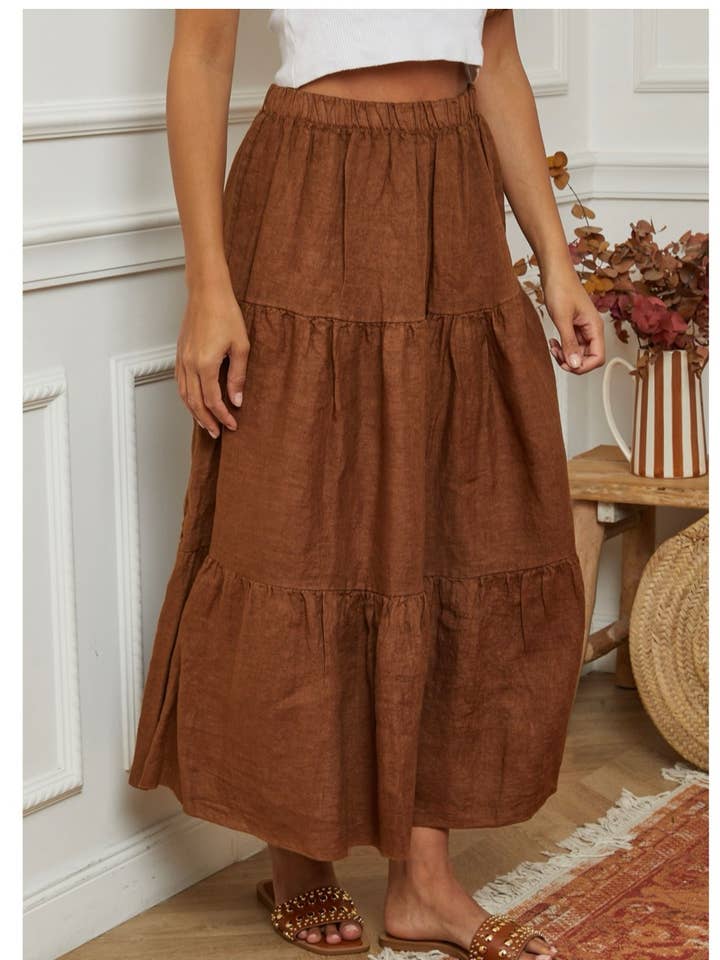 LÉA & LUC - Wholesale Skirt - Women's - 100% Linen Skirt REF. 834812