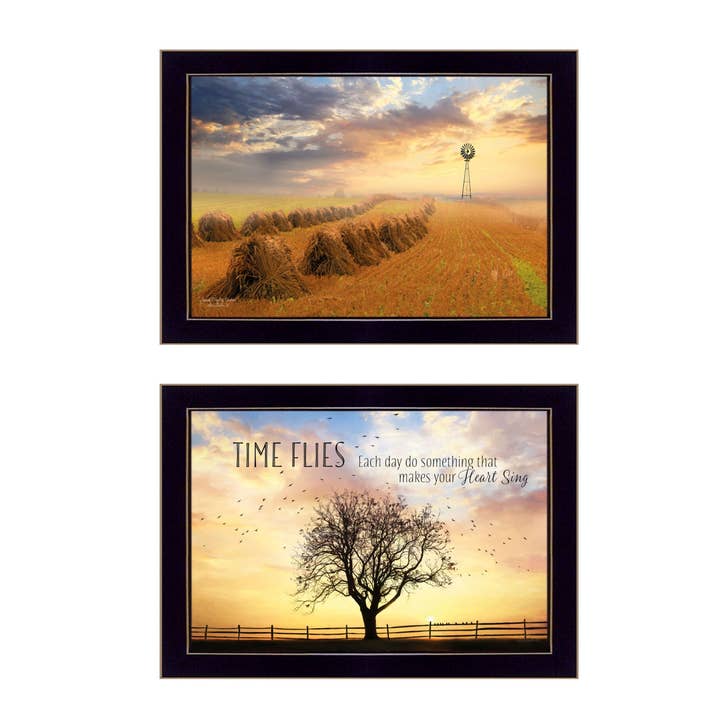 "Amish Country Collection" 2-Piece Vignette, Black Frame for wholesale by Trendy Decor 4U