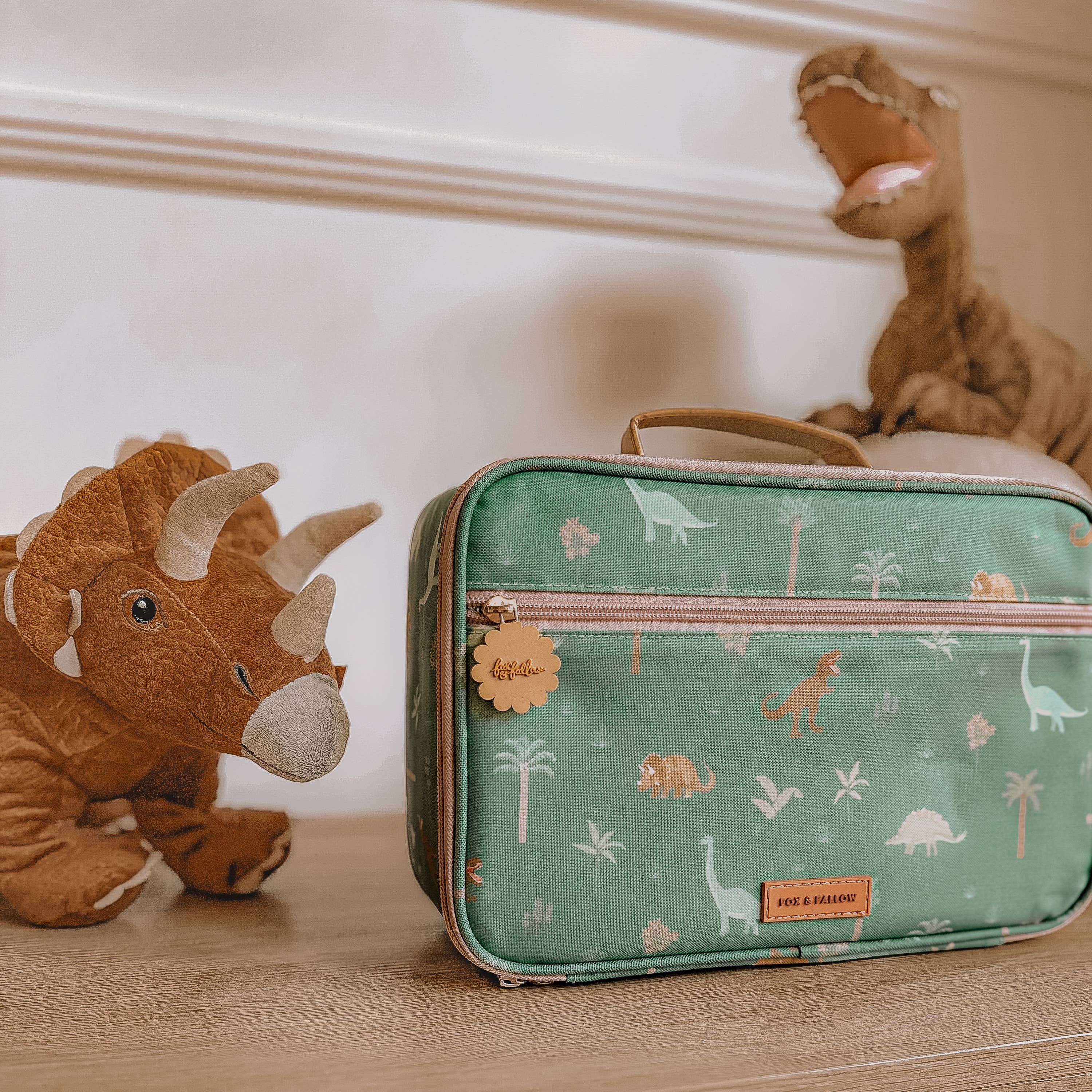 Fox & Fallow - Venta al por mayor Bolsa para almuerzo/fiambrera - Niños - Bolsa de Almuerzo Grande Dinos10