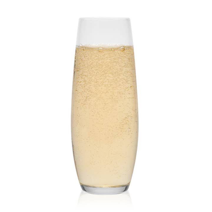 Libbey - Wholesale Champagne Flute - Libbey Stemless Flute Glasses, 9.6-ounce, Set of 6