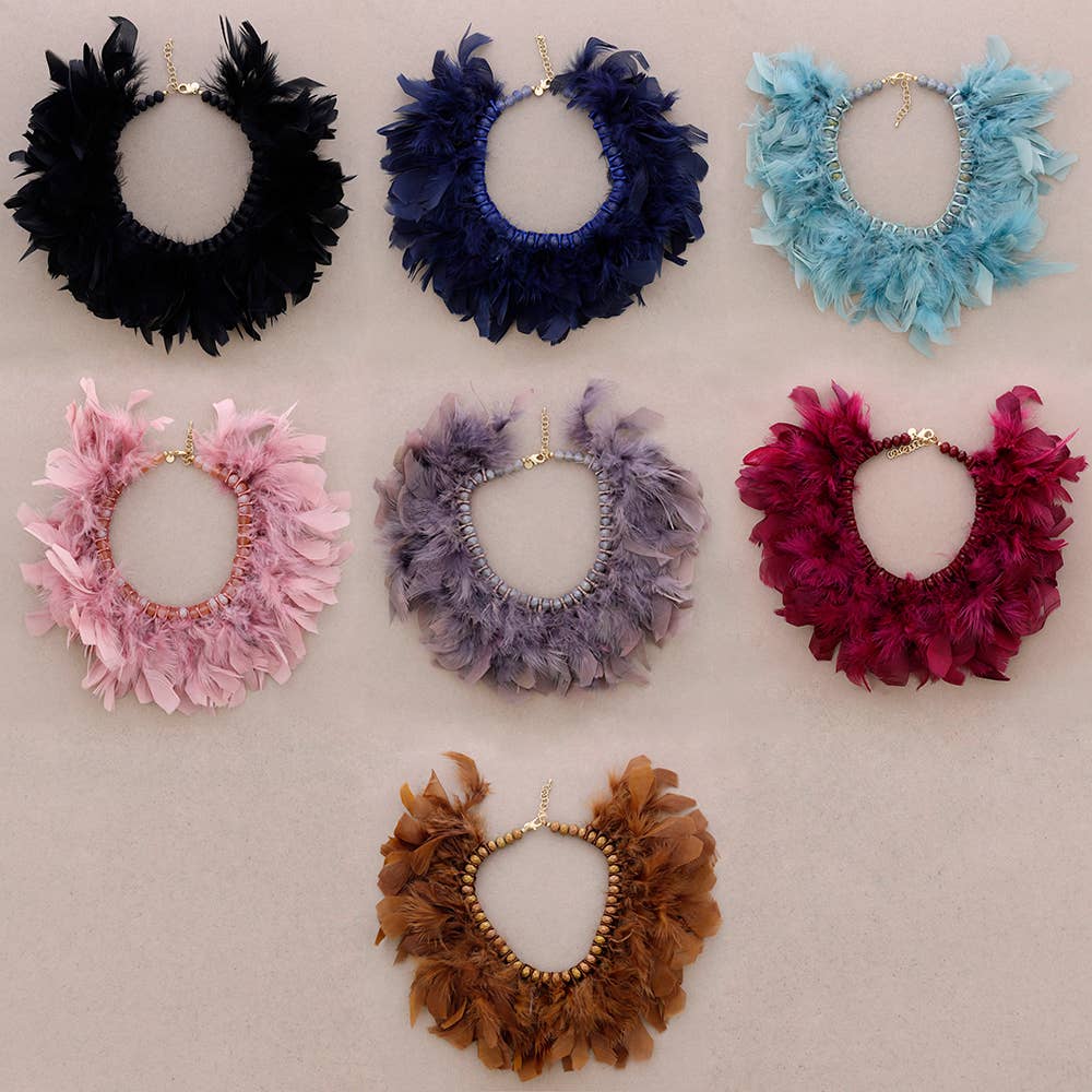 Sonata - Wholesale Choker/Collar - Crystal Feather Necklace1