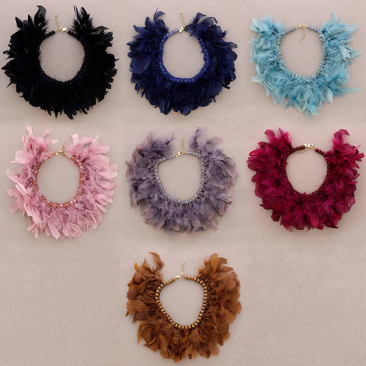 Sonata - Wholesale Choker/Collar - Crystal Feather Necklace1