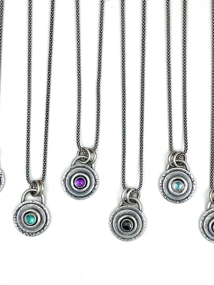 The Small Round Layered Pendant for wholesale by KFinn Designs
