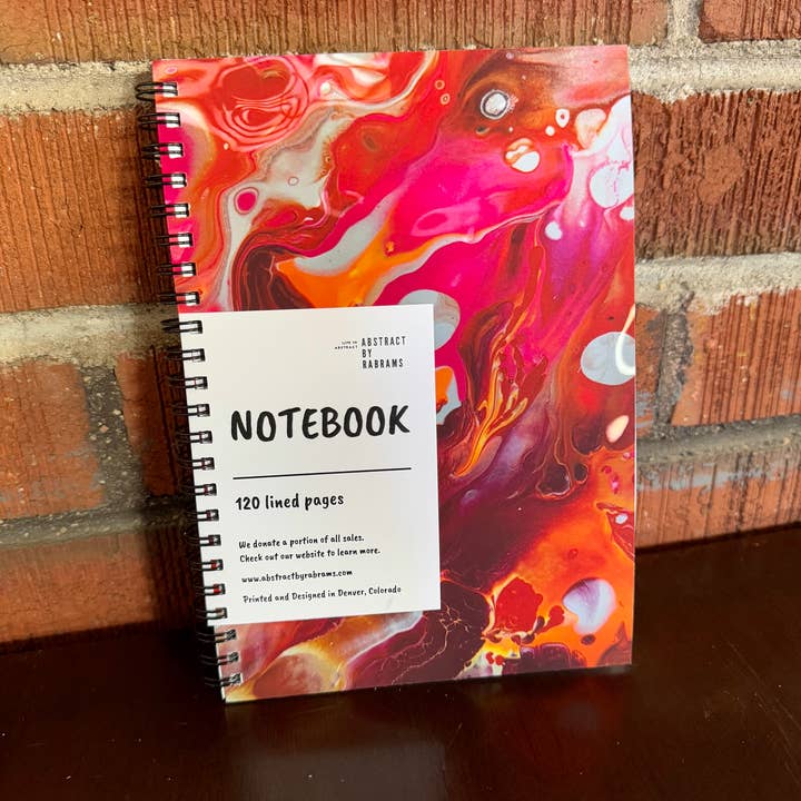 AbstractbyRabrams - Wholesale Notebook - Pink Orange Soft Touch Wire-O Journal - 5.5"x8" - LGBTQ+