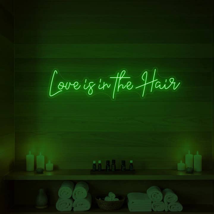 L'amour est dans les cheveux Néon. pour la vente par Light Your Way