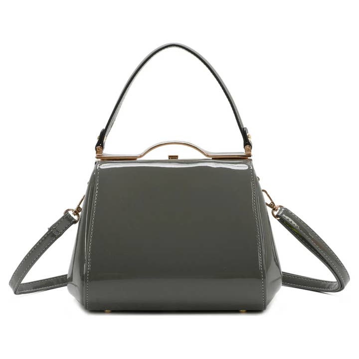 Superbia - Wholesale Shoulder Bag - Women's - Classic Clasp Opening Patent Faux Leather Handbag