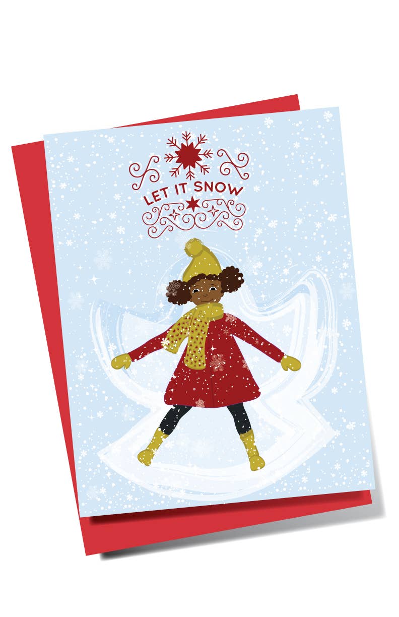 Soular Powered – wholesale Christmas card – Snow Angel African-American Christmas Holiday Card0