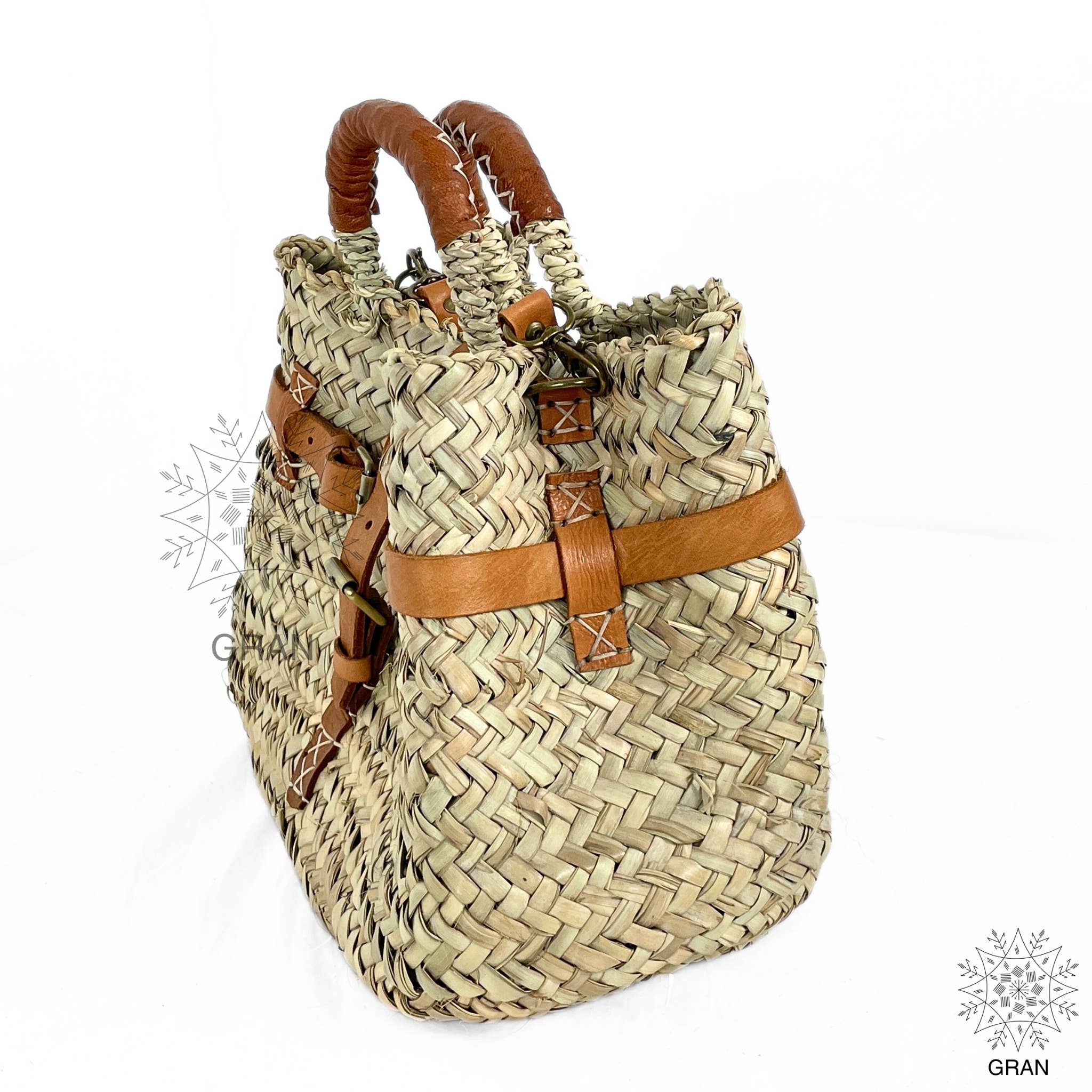 Gran Wholesale - Vendita all'ingrosso Borsa da spiaggia - Borsa di paglia con doppio manico in pelle, borsa mercato francese7