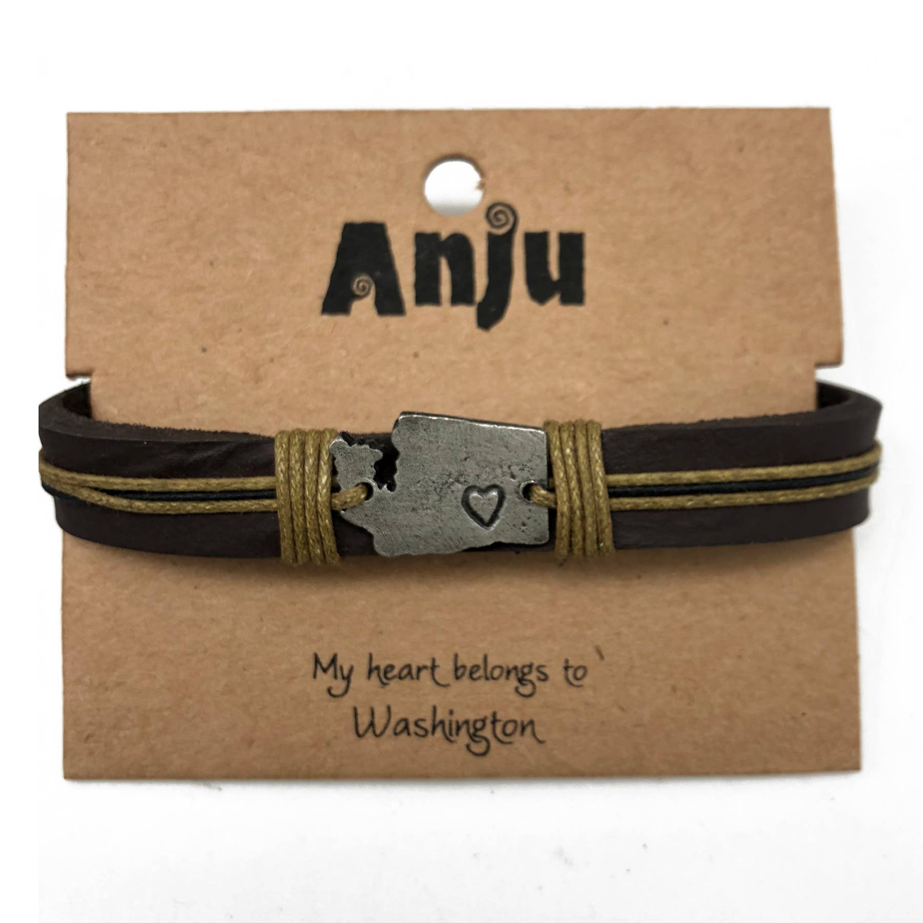 Anju Jewelry – Großhandel Armband mit Charms/Anhängern – Home State Schmuck - Zinn Lederarmband37