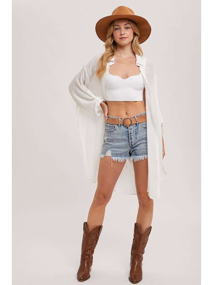 Bluivy – Camisa com botões no colarinho – Mulher por atacado – CAMISA DE PALANGRE VENTILADA COM BOTÕES42