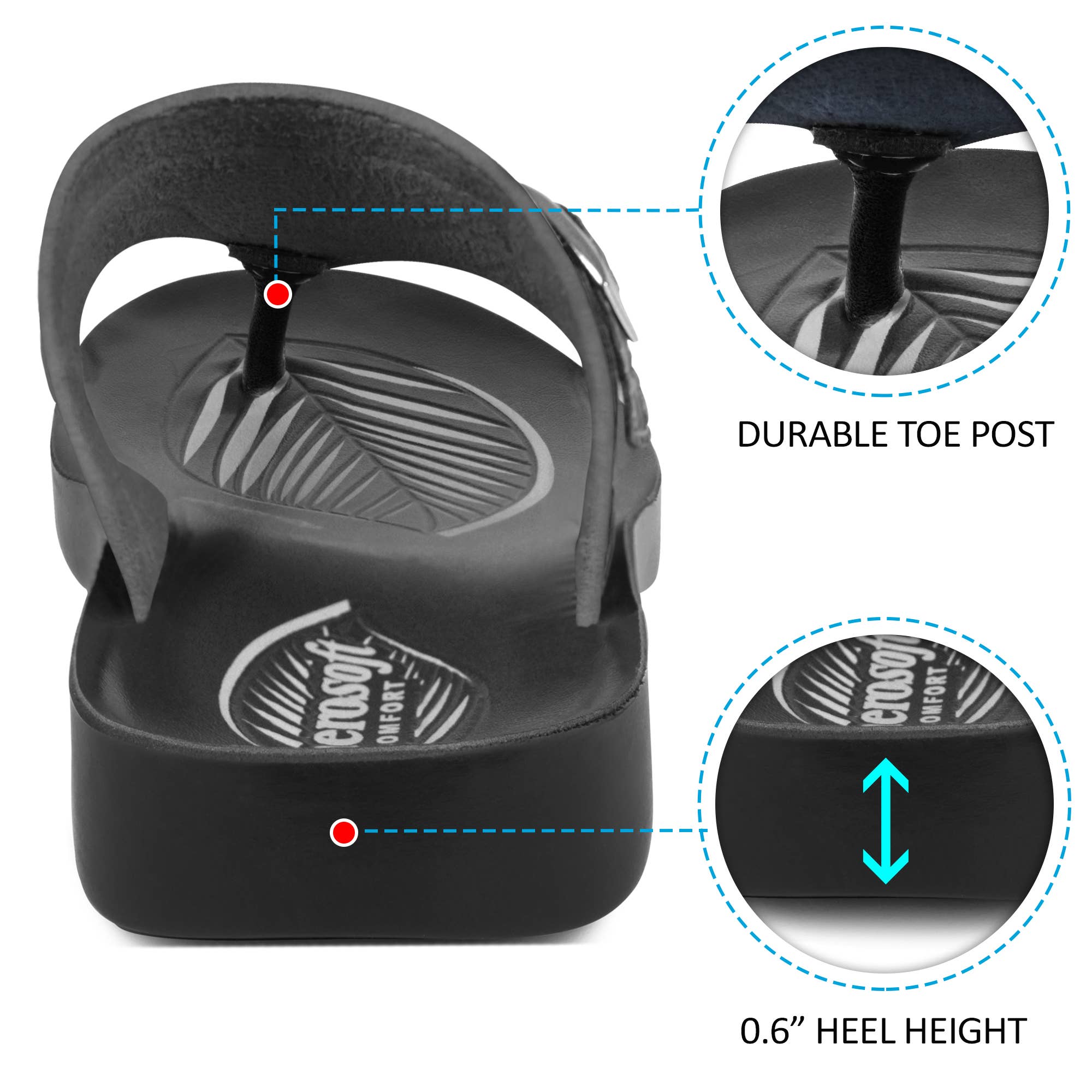 AEROSOFTFOOTWEAR – Engroshandel Klipklapper - Dame – Aerosoft - Elmush Thong Flip Flops Til Kvinder6