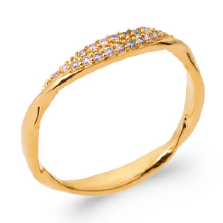 Oriana 18K Gold Plated Ring Cubic Zirconia for wholesale by Jewelry Private Label