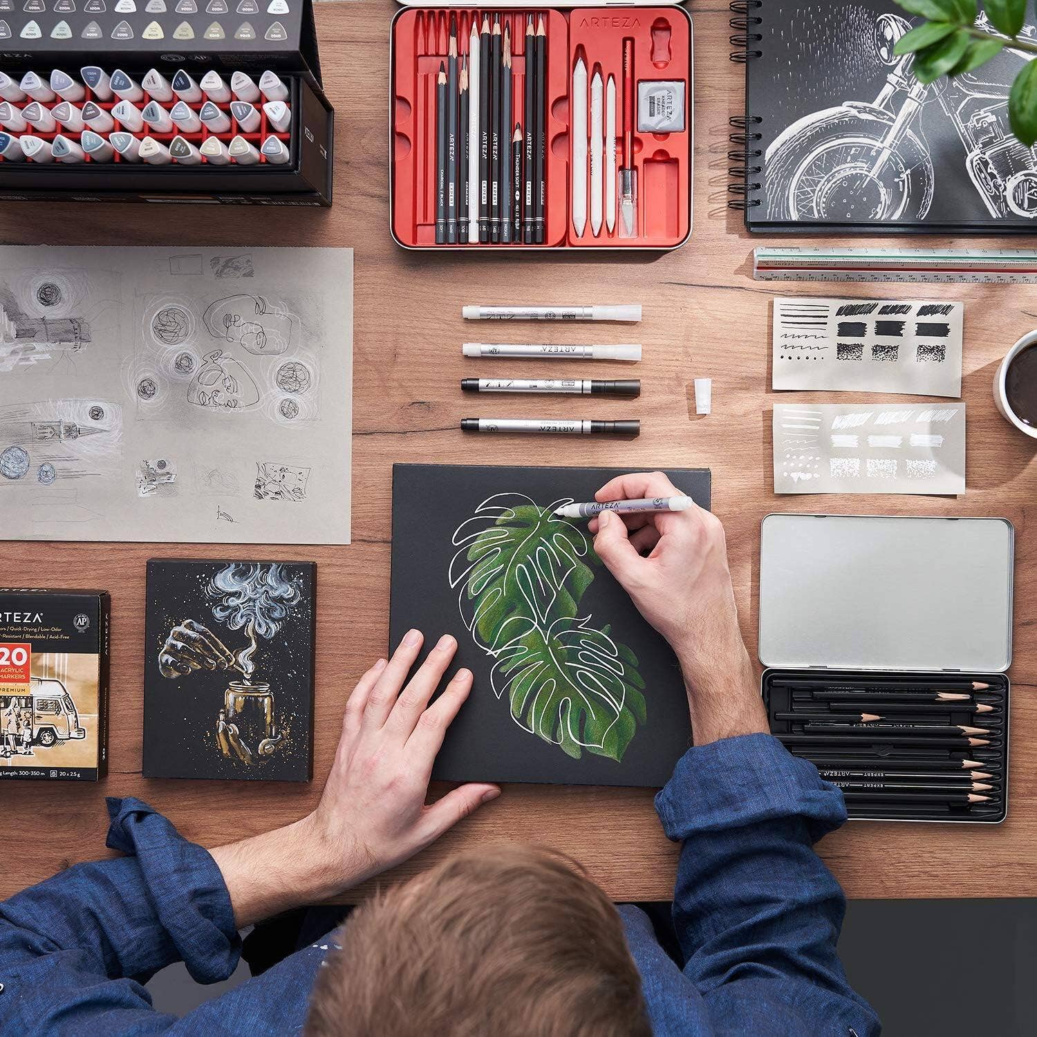 Plaid Crafts - Wholesale Marker - Arteza® Acrylic Markers Pack, Fine Nib - White, 12 pc.6