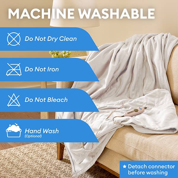 Uncanny Brands - Wholesale Throw Blanket - Therapedic Essential Ivory Heated Throw6