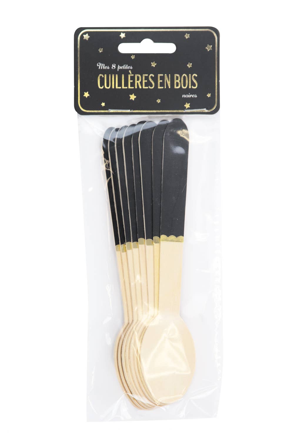 Tim&Puce Factory - Wholesale Table Spoon (Cutlery) - SMALL BLACK WOODEN SPOONS X 82