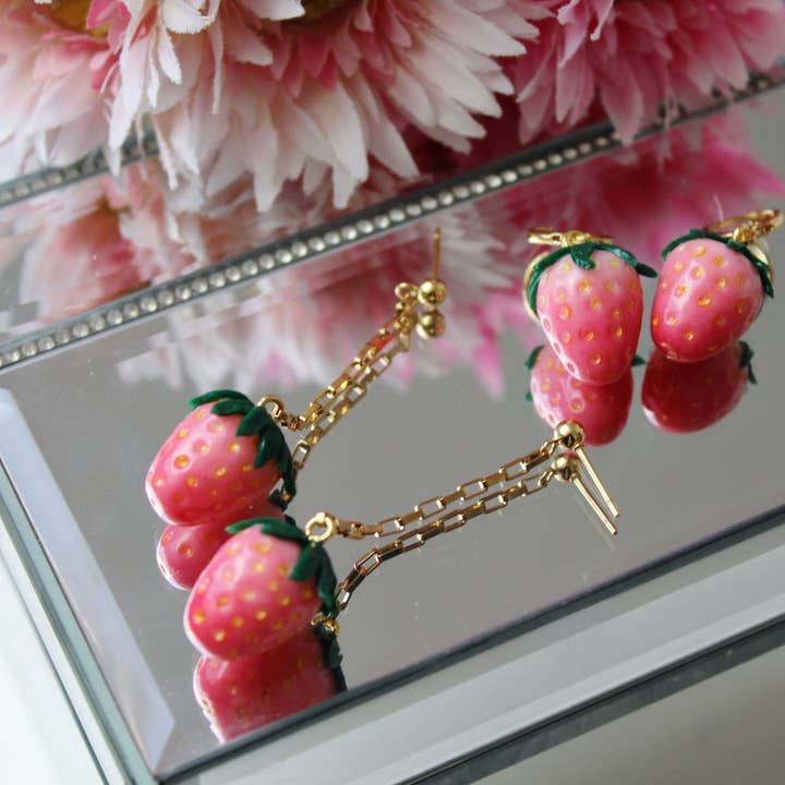 Studio Niani - Wholesale Dangle Earrings - Strawberry Earrings, Dangle Earrings, Valentine's Day Gift4