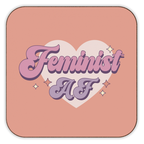 ART WOW - Vente Sous-verre - Dessous de verre 'Féministe AF' par Giddy Kipper0