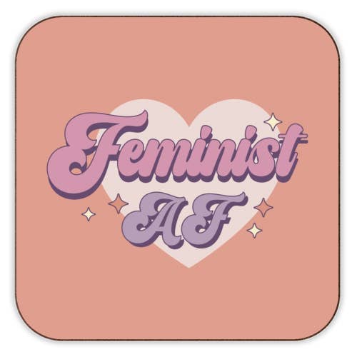 ART WOW - Vente Sous-verre - Dessous de verre 'Féministe AF' par Giddy Kipper
