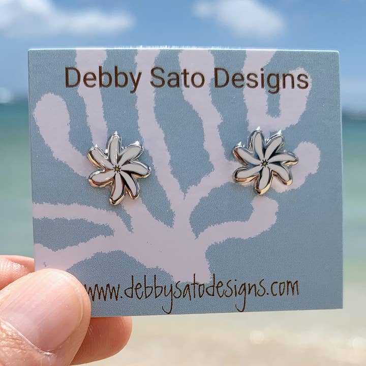 Debby Sato Designs - Wholesale Stud/Post Earrings - Tiare (Gardenia) Stud Earrings0
