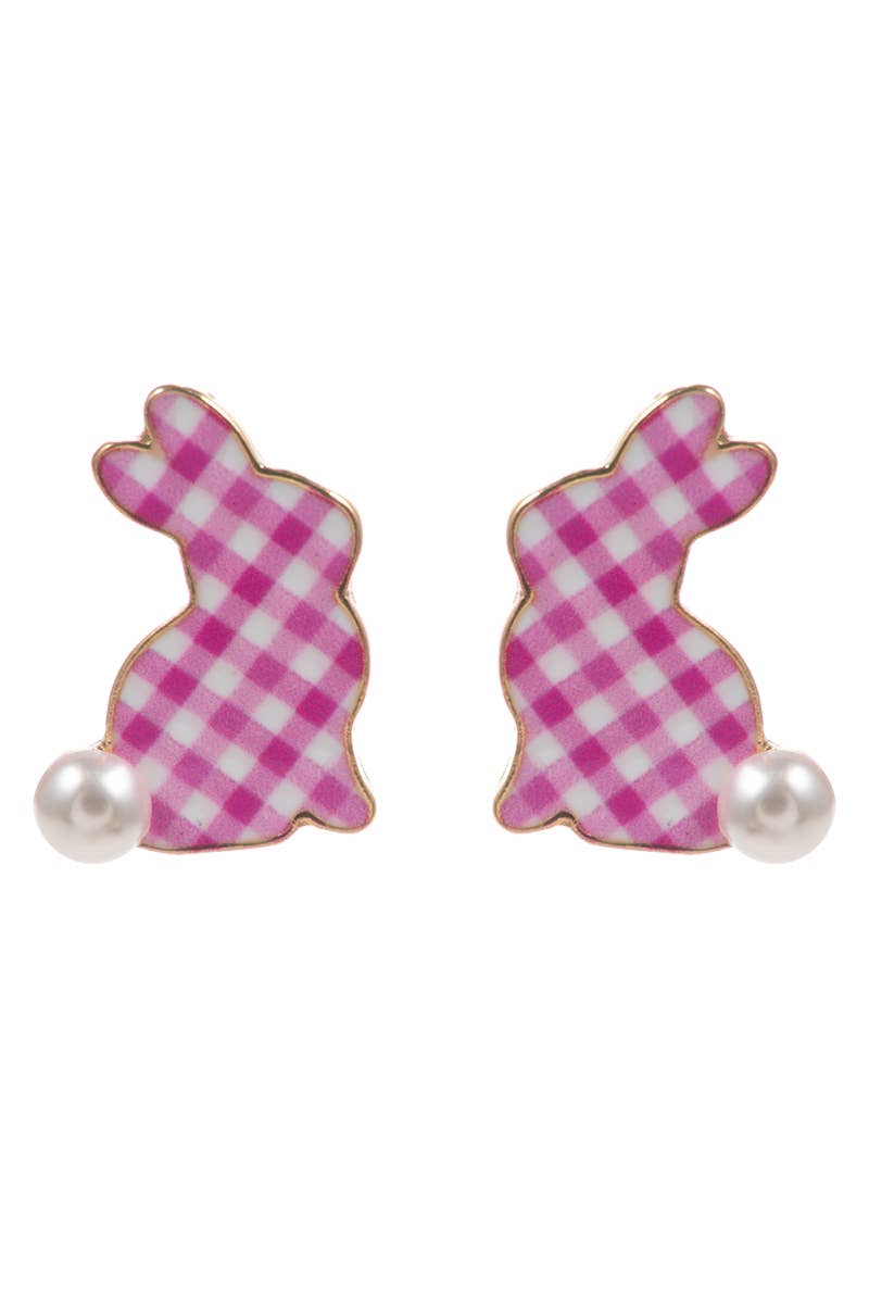 Designature New York - Wholesale Stud/Post Earrings - Easter Bunny Enamel Pattern Titanium Post Earrings6